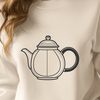 Beautiful Teapot Clipart SVG A stylized illustration of a teapot with intricate details, suitable for vector art projects.