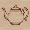 Simple Teapot Silhouette A simple outline of a teapot, ideal for use in digital design and cutting machine projects.