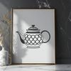 Free Teapot Illustration for Digital Use A simple illustration of a teapot with a spout and handle, suitable for digital use in various formats.
