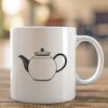 Steaming Hot Teacup Design A stylized illustration of a teapot with a steaming cup, suitable for vector design and cutting machine projects.