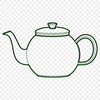 Teapot Illustration An illustration of a teapot with a spout and handle.