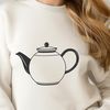 Tea Time Vector Graphics A stylized teapot illustration with a spout and handle, ideal for vector art projects.