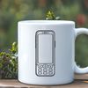 A digital rendering of a modern cell phone, suitable for vector graphic designs and cutting machine stencils.