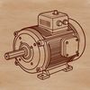 An illustrative design of an electric motor with detailed components.