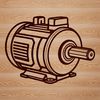 A technical illustration of an electric motor.