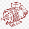 Detailed Motor Diagram A detailed illustration of an electric motor with moving parts and internal components.