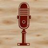 Simple SVG icon representation of a microphone for use in technology and creative applications.