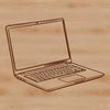 Flat Design Laptop Vector Illustration A digital illustration of a laptop on a desk, featuring a flat design aesthetic with clean lines and simple shapes.