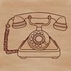 Retro Telephone Graphic Illustrated vector graphic of a classic telephone with a cord.