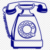 A vector illustration of a modern telephone with sleek design and minimal details.