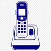 A digital illustration of a telephone with clean lines and simple design.