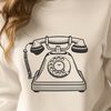 A digital representation of a classic telephone with a sleek design, suitable for vector art and cutting machine use.