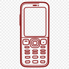 An isolated vector graphic representation of a contemporary cell phone.