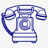 An icon representation of a modern telephone with various features, suitable for vector design.