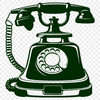 Telephone Anatomy Illustration A close-up of a telephone with various parts labeled, suitable for educational or design purposes.
