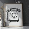Simple Phone Graphics Vector A detailed digital illustration of a telephone, designed for vector art and commercial use.