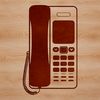 Telephone Silhouette in Modern Style Illustration of a telephone with sleek design elements