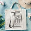 Simple Telephone Vector Design A simple vector illustration of a classic telephone with rounded lines and minimal details.
