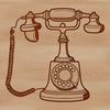 A detailed illustration of a telephone with sleek design.