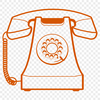 Sleek Telephone Design Graphic A modern telephone with a sleek design, suitable for use as a graphic element in digital documents.