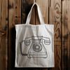 A simple telephone icon made from vector lines, ideal for use in digital designs requiring a modern phone symbol.