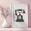 Classic Telephone Icon A high-quality digital representation of a classic telephone with clean lines and simple design.