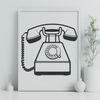 Minimal Telephone Design A digital illustration of a telephone with clean lines and minimal details.