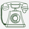 Free Telephone Graphic Design A digital illustration of a telephone in vector format, suitable for various design applications.
