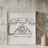 Telephone Clip Art Vector Graphics A digital illustration of a telephone with a modern design, suitable for vector graphics and cutting machine projects.