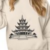 Traditional Religious Building SVG Design Buddhist temple illustration featuring traditional architecture and ornate details.