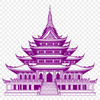 Elegant Asian Temple Illustration Buddhist temple design with intricate details and traditional architecture.
