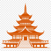 Ornate Temple Architecture Illustration A traditional Buddhist temple with ornate architecture, suitable for vector design.