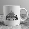 Buddhist Architecture Vector Image Buddhist temple design in vector format with intricate details and architectural features.