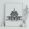 Exotic Eastern Temple Icon An iconic Buddhist religious structure with ornate details inspired by Eastern design.