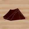 A digital illustration of a camping tent with a simple design suitable for vector graphics and cutting machines.