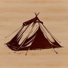 Simple Camping Shelter Design An SVG design of a camping tent with clean lines and minimal details.