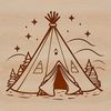 Simple tent design with a classic teepee shape, ideal for outdoor camping and vector graphics.
