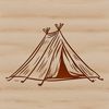 A minimalist illustration of a portable shelter suitable for outdoor camping trips.