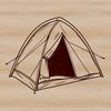 Simple Outdoor Shelter Design A simple tent design suitable for outdoor camping illustrations.