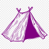 A simple vector illustration of a freestanding tent in the outdoors.