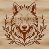 Thorns in the Wilderness A detailed illustration of a wolf's head with thorns in its fur.