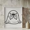 Cute Sitting Sea Lion Vector Art - PDF