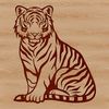 Stylized Tiger Silhouette A stylized illustration of a tiger sitting in a natural environment.