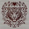 Ornate Wild Animal SVG Design A stylized illustration of a tiger's head with ornate details.