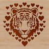 Vector Tiger Head Design A digital illustration of a tiger's head, created as a vector design for various uses.