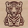 Majestic Tiger in Nature Vector illustration of a tiger sitting in a natural environment.