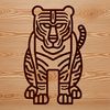 Majestic Tiger Silhouette A large tiger standing on its hind legs, depicted in a clean vector design.