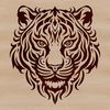 A high-quality illustration of a tiger's head, created in vector format with intricate details.