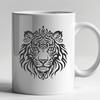 Wild Tiger Illustration SVG Vector Art An ornate illustration of a wild animal's head, featuring a tiger as the main subject in a vector design.