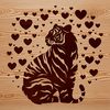 Wild Whimsy Tiger Illustration A close-up illustration of a tiger sitting comfortably, designed as a vector graphic.
